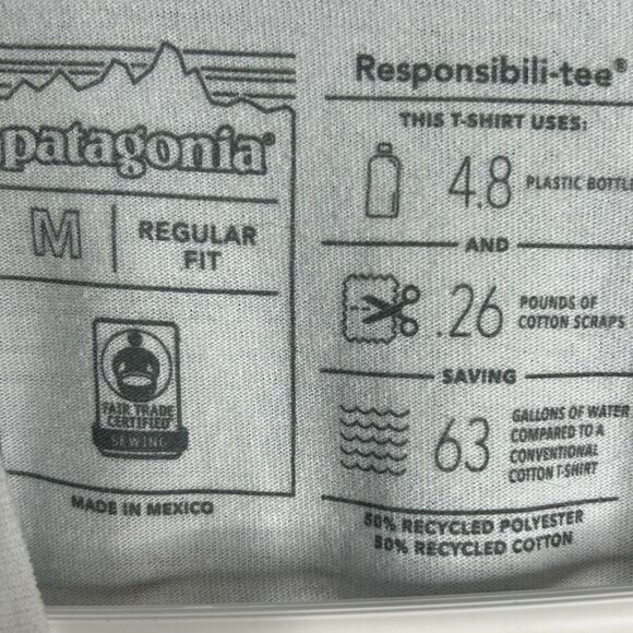 Patagonia Live Simply Responsibilit-tee Men’s Medium Tee Shirt - Picture 4 of 6